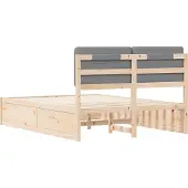 vidaXL Bedframe met Gevoerde Hoofdbord Lichtgrijs 140 x 200 cm