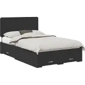 vidaXL Bedframe met lade met opslag Zwart 135 x 190 cm Bewerkt hout