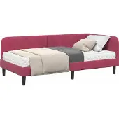 vidaXL Hoek Bed Frame Wijnrood 90 x 190 cm Fluweel