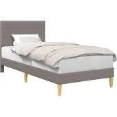 vidaXL Bedframe met hoofdeinde Taupe 80 x 200 cm Stof