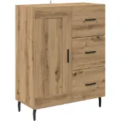 vidaXL Highboard 2 st Artisan Eiken 69,5 x 34 x 180 cm Bewerkt hout