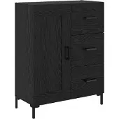 vidaXL Highboard 2 st Zwart Eiken 69,5 x 34 x 180 cm Bewerkt hout