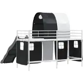 vidaXL Kids'loftbedframe Wit en Zwart 100 x 190 cm Metaal