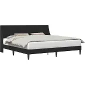 vidaXL Bedframe met hoofdeinde Zwart 200 x 200 cm Fluweel