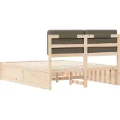 vidaXL Bedframe met Gevoerde Hoofdbord Taupe 135 x 190 cm