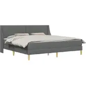vidaXL Bedframe met matras Donkergrijs 180 x 200 cm Stof