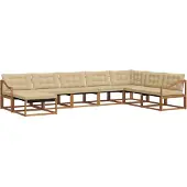 vidaXL Buiten bank set 8 st Natuurlijk en Beige Massief Acacia Hout