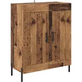 vidaXL Highboard 2 st Oud Hout 69,5 x 34 x 180 cm Bewerkt hout