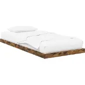 vidaXL Bedframe Rook Eiken 90 x 190 cm Bewerkt hout