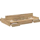vidaXL Opbergbedframe met lade Artisan Eiken 120 x 200 cm Bewerkt hout