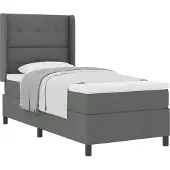 vidaXL Boxspring bed met kussen Donkergrijs 190 x 90 cm Stof