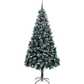 vidaXL Kunstkerstboom Groen 240 cm PVC en Staal en Kunststof