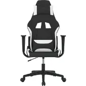 vidaXL Gamestoel stof zwart en wit