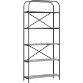 vidaXL Boekenplank 5-laags 80 x 30 x 183 cm Bewerkt hout Grijs Sonoma