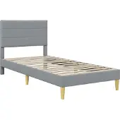 vidaXL Bedframe met matras Lichtgrijs 80 x 200 cm Polyester
