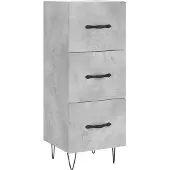 vidaXL Hoge kast 34,5x34x180 cm bewerkt hout betongrijs