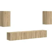 vidaXL Tv-meubelset 5 st Sonoma Eik Bewerkt hout