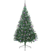 vidaXL Kunststof Voorverlichte Kerstboom met 300 LED Groen 210 cm PVC