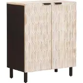 vidaXL Dressoir 60 x 33 x 75 cm Massief Mango Hout Witte Was Afwerking