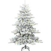 vidaXL Kunstmatige Hinged Kerstboom Wit 180 cm PVC en Staal