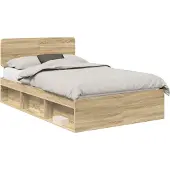 vidaXL Bedframe Sonoma, 120 x 190 cm, massief grenenhout