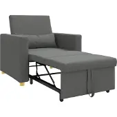 vidaXL Uittrekbare slaapbank eenpersoons Donkergrijs 90 x 165 x 87 cm