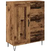 vidaXL Highboard 2 st Oudhout 69,5 x 34 x 180 cm Bewerkt hout