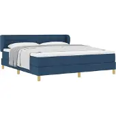vidaXL Boxspring bed met matras met hoofdeinde Blauw 180 x 200 cm Stof