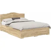 vidaXL Bedframe met lade Sonoma Eik 140 x 190 cm Bewerkt hout