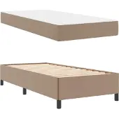 vidaXL Bedframe met matras Cappuccino 90 x 200 cm Stof
