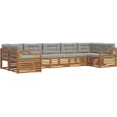 vidaXL Buiten bank set 7 st Natuurlijk en Licht Grijs