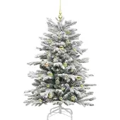 vidaXL Kunstmatige Hinged Kerstboom Wit 150 cm PE en PVC