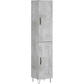 vidaXL Hoge kast 34,5x34x180 cm bewerkt hout betongrijs