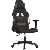 vidaXL Gamestoel stof zwart en taupe
