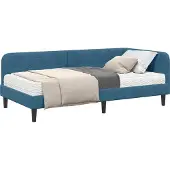 vidaXL Hoek Bed Frame Blauw 100 x 200 cm Fluweel