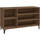vidaXL Schoenenkast 102x36x60 cm bewerkt hout bruin eikenkleur