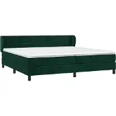 vidaXL Boxspring met matras fluweel donkergroen 200x200 cm