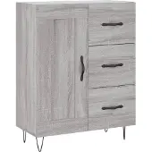 vidaXL Dressoir 69,5x34x90 cm bewerkt hout grijs sonoma eikenkleurig