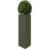 vidaXL Plantenbak driehoek 30x26x75 cm staal olijfgroen