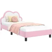 vidaXL Kinderen bedframe met hoofdboard Roze 80 x 200 cm PU