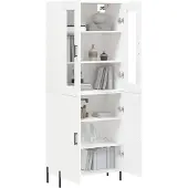 vidaXL Hoge kast 69,5x34x180 cm bewerkt hout wit