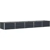 vidaXL Plantenbak Antraciet 400 x 80 x 45 cm Staal