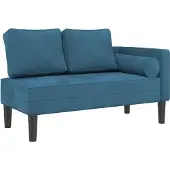 vidaXL Chaise longue met kussens fluweel blauw