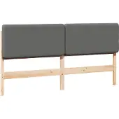 vidaXL Gestoffeerd hoofdbord met hoofdeinde Bruin en Lichtgrijs 180 cm