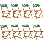 vidaXL Tuinstoelen 8 st inklapbaar stof en massief hout groen