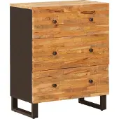 vidaXL Dressoir 2 st 60 x 33 x 75 cm Massief Mango Hout Bruin