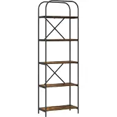 vidaXL Boekenplank 5-laags 60 x 30 x 183 cm Bewerkt hout Rook Eiken
