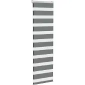vidaXL Zebra rolgordijn 45x150 cm stofbreedte 40,9 cm donkergrijs
