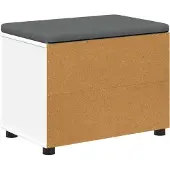 vidaXL Hallenbank Wit 80 x 38 x 46 cm Geengineerd Hout en Stof