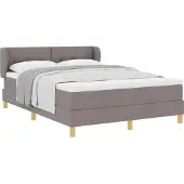 vidaXL Boxspring bed met hoofdeinde Taupe 140 x 190 cm Stof